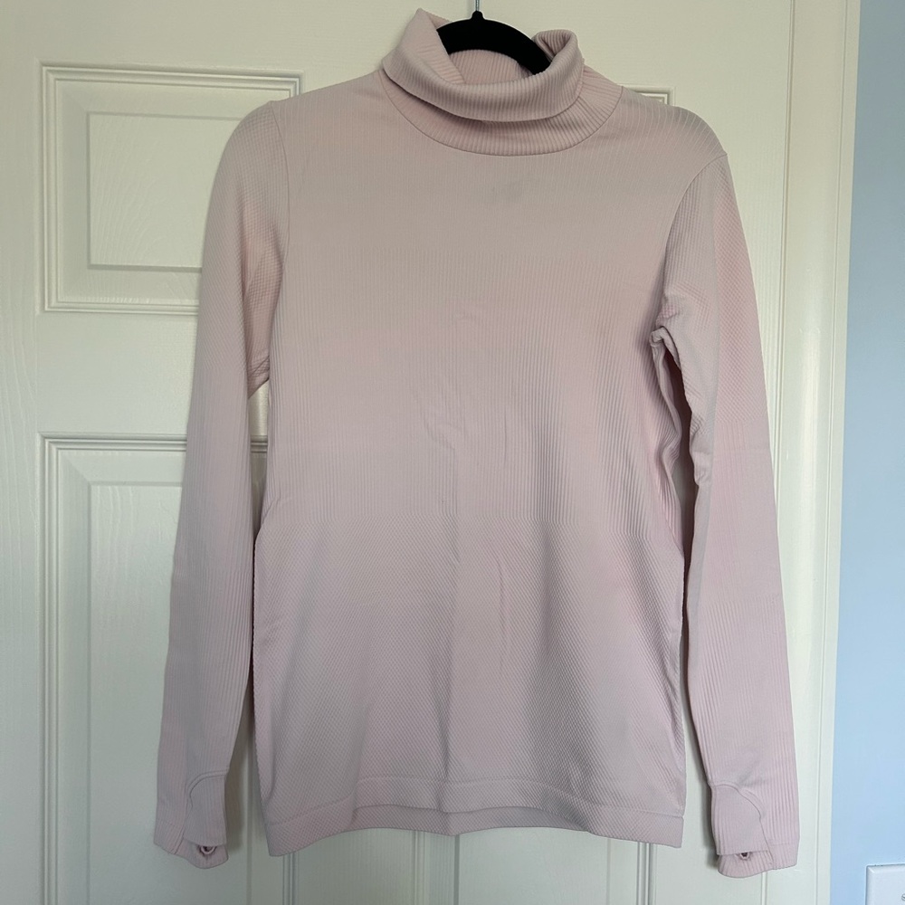 Athleta light pink ribbed turtleneck